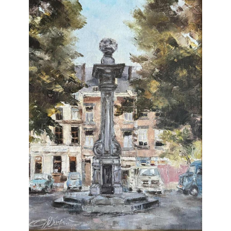 Alphonse CREPIN (1931-2010): « Namur - Place Marché aux légumes» années 1970
