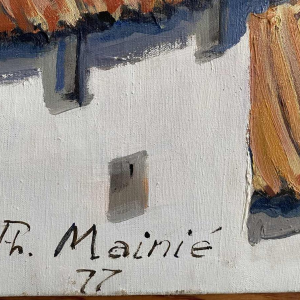 Philippe MAINIE, landschap schilderij, olieverf op doek, 1977