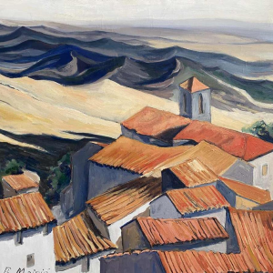 Philippe MAINIE, landschap schilderij, olieverf op doek, 1977