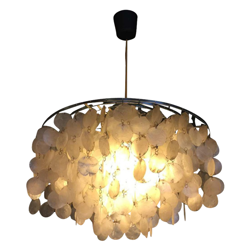 Verner Panton, lustre " Fun" 10DM pour J. Lüber AG, pastilles de nacre, 1964