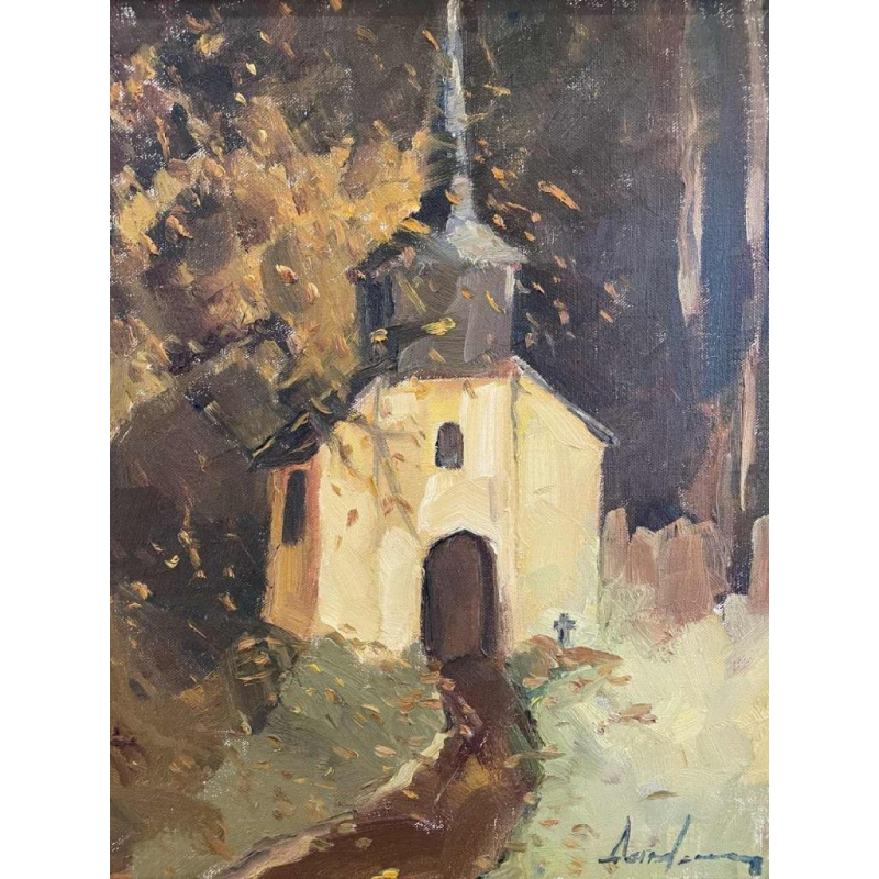 Milo DARDENNE (1938-): « La chapelle Saint Roch en automne »