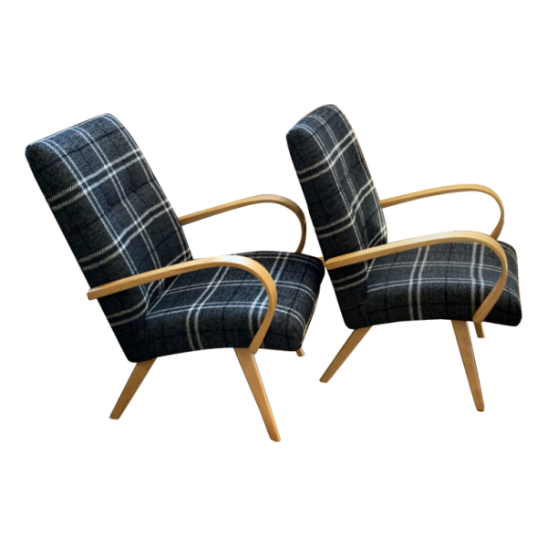 Jaroslav Smidek pour THONET, Paire de Fauteuils " EXPO 58 ", 1950/60