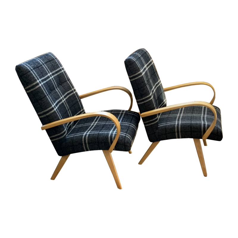 Jaroslav Smidek pour THONET, Paire de Fauteuils " EXPO 58 ", 1950/60
