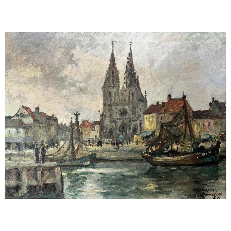 Albert DANDOY ( 1885-1977): « Ostende 1950 »
