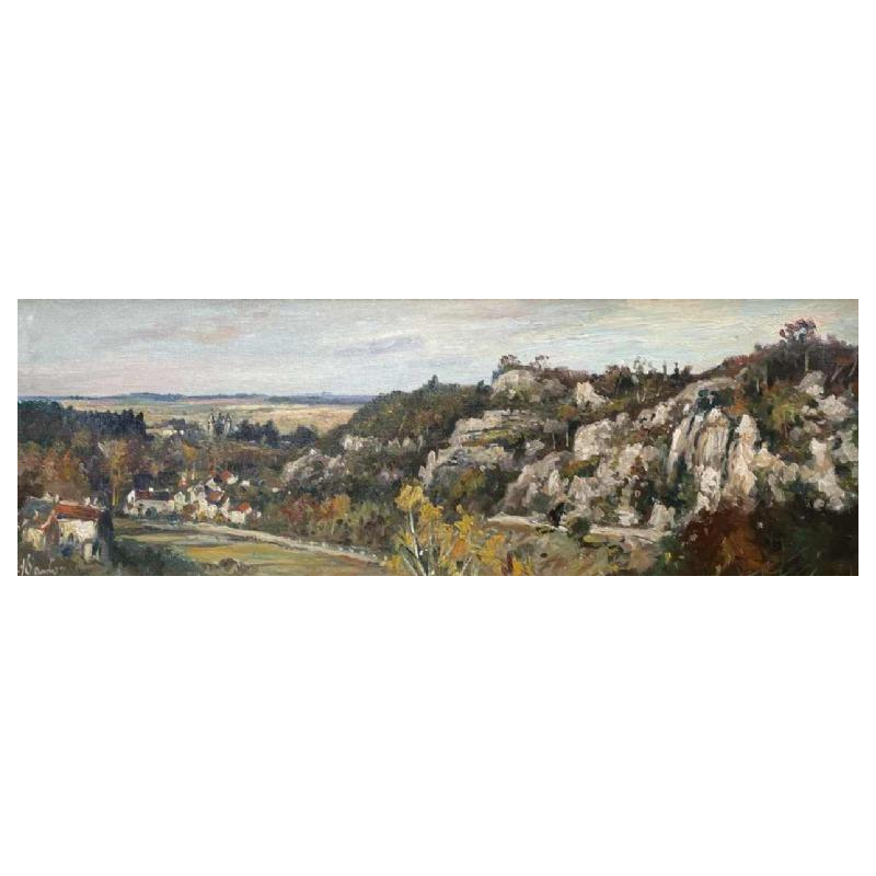 Albert DANDOY (1885-1977) « Vallée du Samson (Grottes de Goyet) » huile / toile