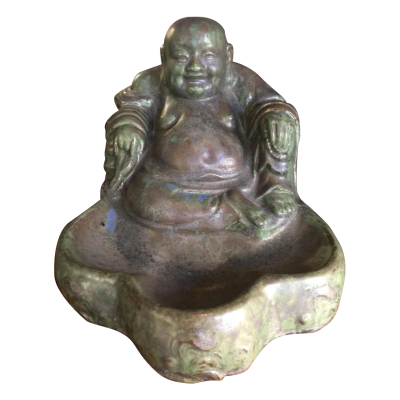 ROGER GUERIN, Rare Sculpture Bouddha en Grès numéroté 33A, circa 1930