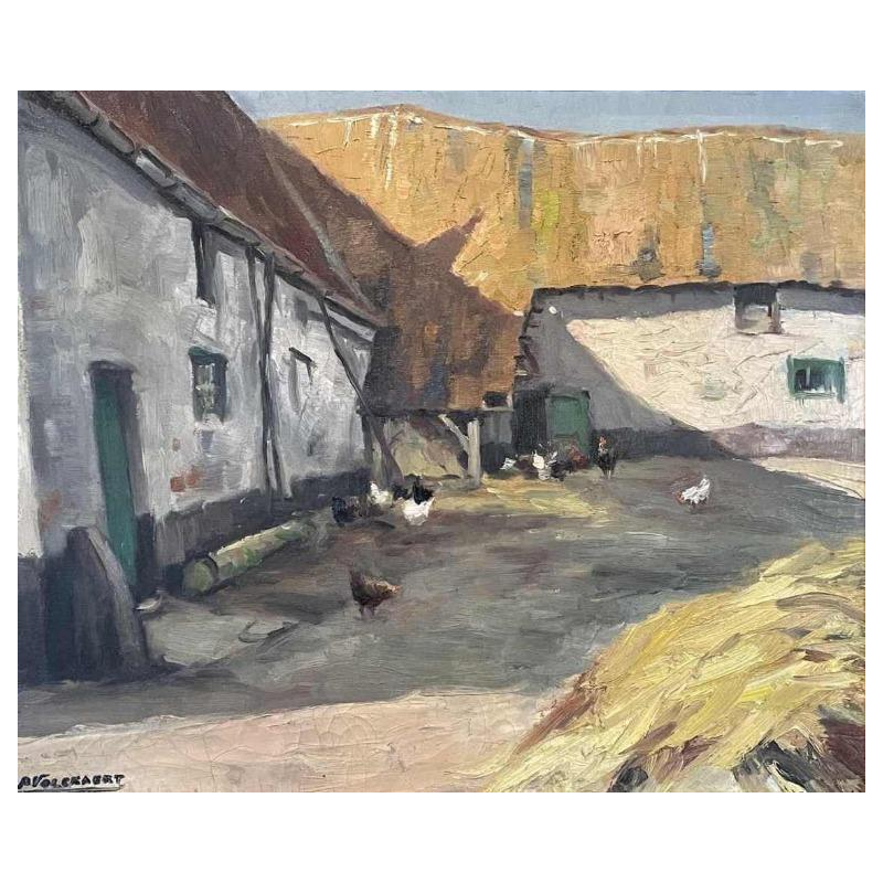 Piet VOLCKAERT (1901-1973) « Basse-cour » hst 60x70 cm