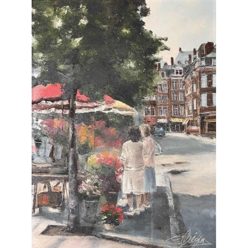 Alphonse CREPIN (1931-2010): « Le marché aux fleurs rue de l'Ange à Namur «