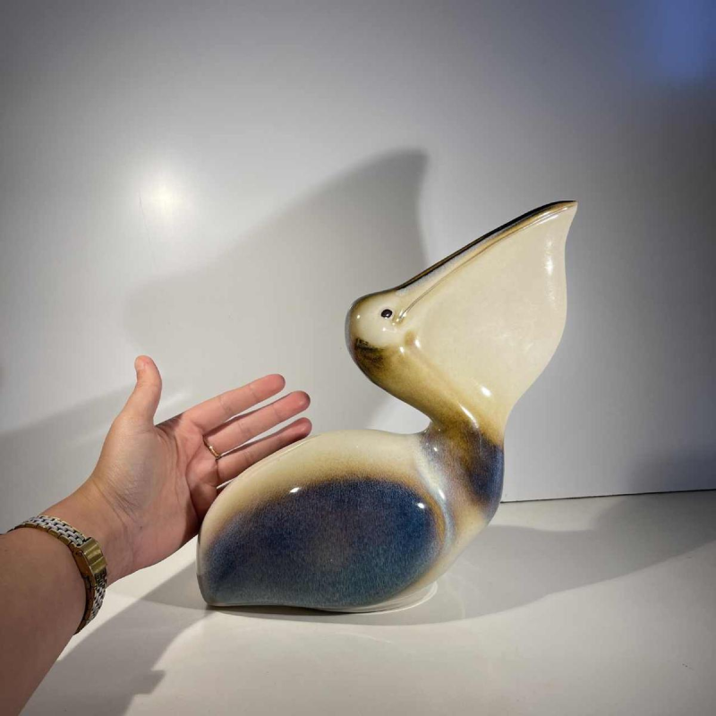 Ljubisa Mišic for Goebel “Pelican' Bird sculpture, polychrome ceramic, Germany 1984