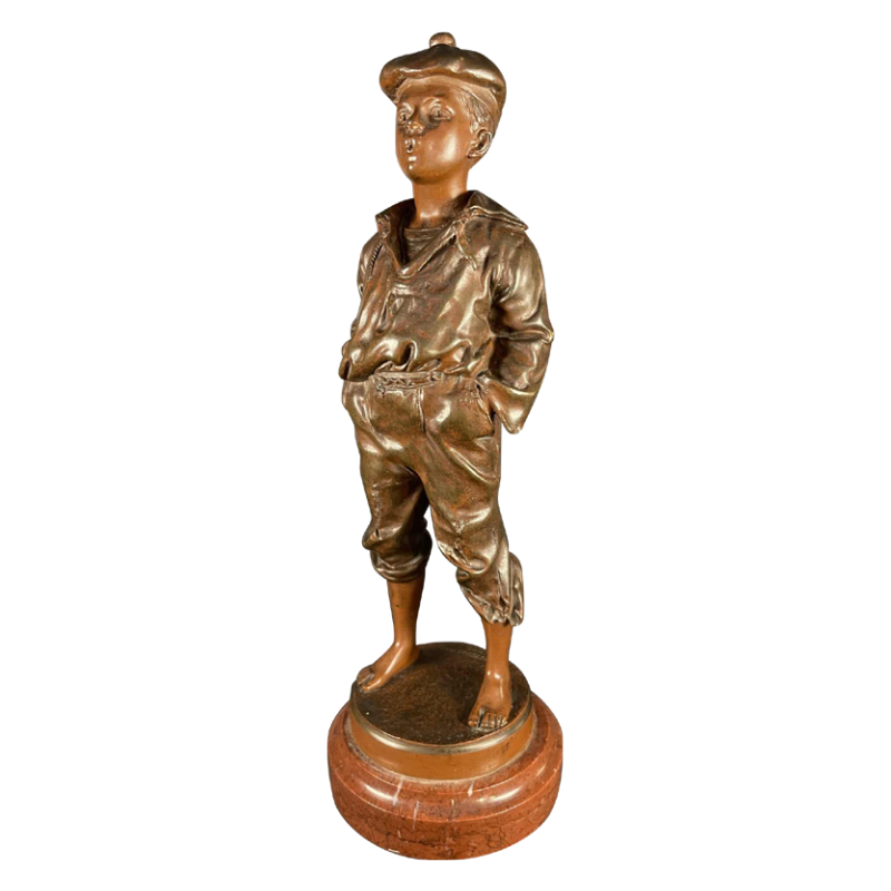 VICTOR SZCZEBLEWSKI " Le Mousse Siffleur ", Sculpture en Bronze, 1889