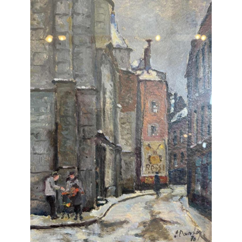 Albert DANDOY 'Namurois rond een vuurpot op de groentemarkt'