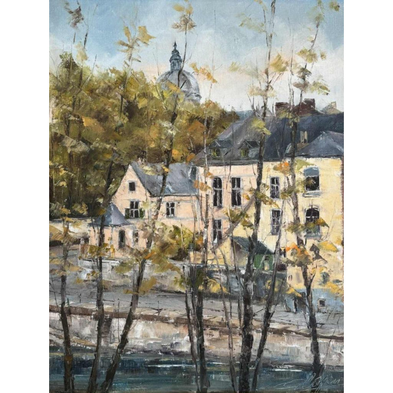 Alphonse CREPIN (1931-2010): « Namur - La maison rose en bord de Sambre »