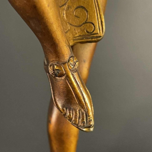 ALONZO, Egyptische danseres Cleopatra sculptuur Art Deco naakte vrouw brons 1920