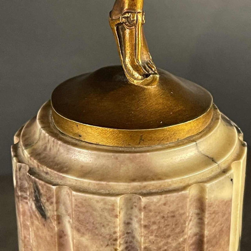 ALONZO, Egyptische danseres Cleopatra sculptuur Art Deco naakte vrouw brons 1920