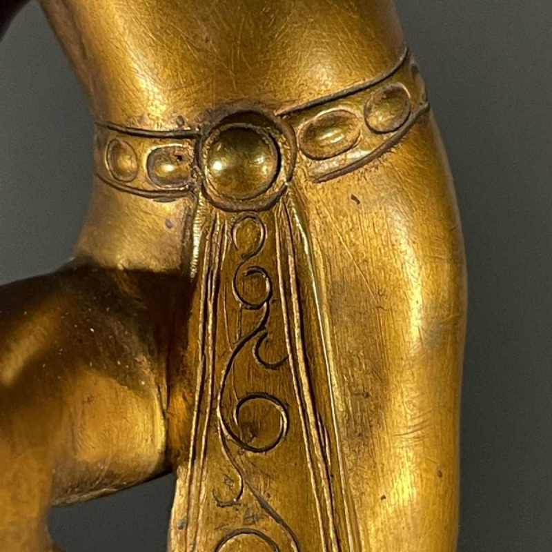 ALONZO, Egyptische danseres Cleopatra sculptuur Art Deco naakte vrouw brons 1920