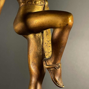 ALONZO, Danseuse Egyptienne Sculpture Cléopâtre Art De´co Femme Nue Bronze, 1920