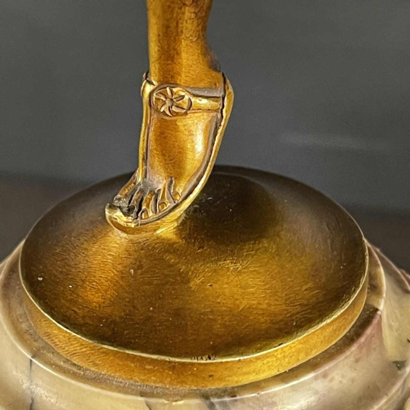 ALONZO, Danseuse Egyptienne Sculpture Cléopâtre Art De´co Femme Nue Bronze, 1920