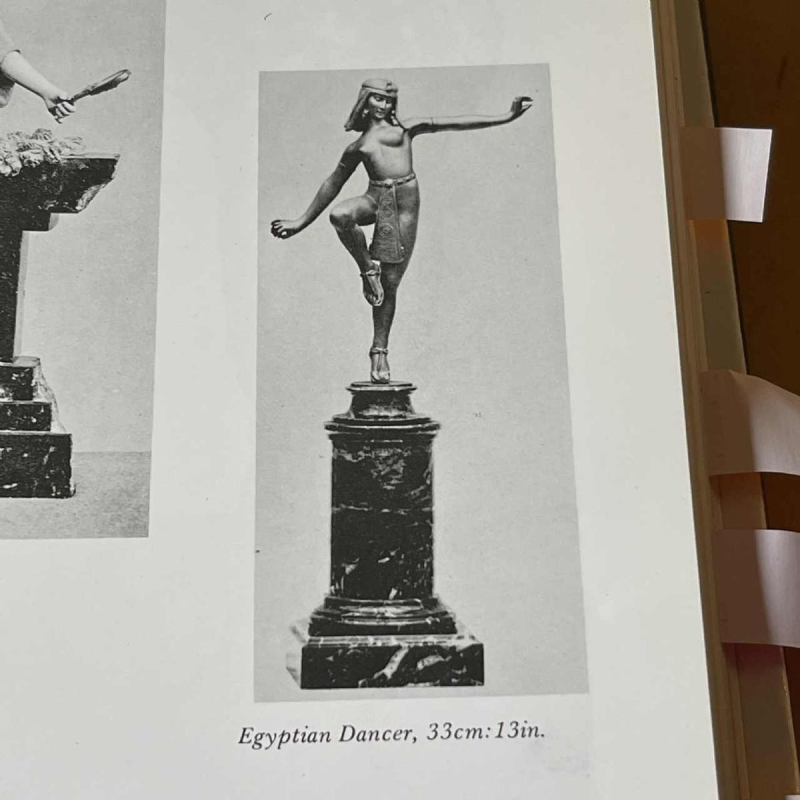 ALONZO, Egyptische danseres Cleopatra sculptuur Art Deco naakte vrouw brons 1920