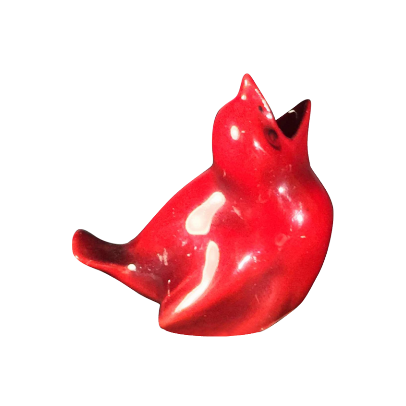 FLAMBE - ROYAL DOULTON, Sculpture animal porcelaine, OISEAU ROUGE, 1930