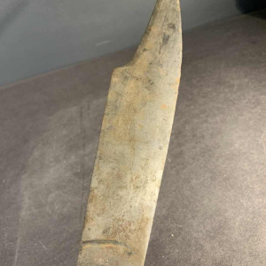 VALERO JUN ZARAGOZA, Important Antique Folding NAVAJA Knife ' Crotal's Tail ' bronze & bone, 19th