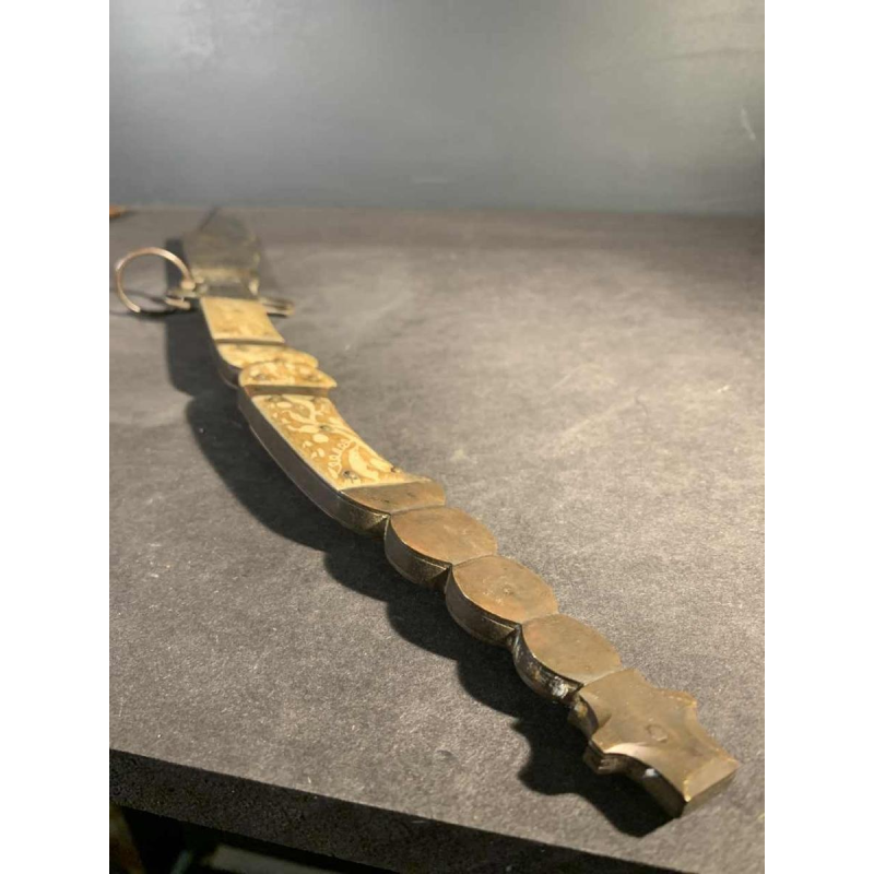 VALERO JUN ZARAGOZA, Important Ancien Couteau NAVAJA pliant Queue de Crotal, bronze et os, 19ème