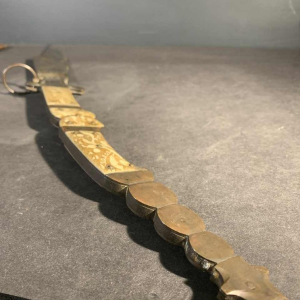 VALERO JUN ZARAGOZA, Important Ancien Couteau NAVAJA pliant Queue de Crotal, bronze et os, 19ème