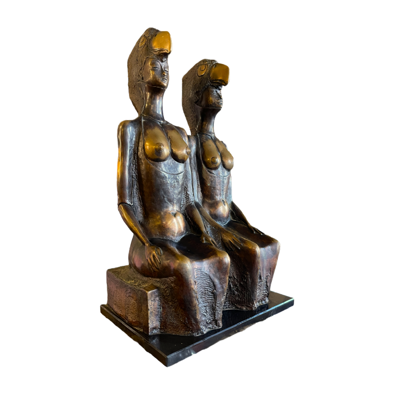 Jef Van Thuerenhout "De vogels" Expressionistisch beeldhouwwerk, Brons, ca 1980