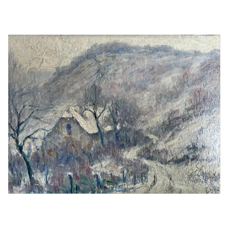 Eugène COLIGNON (1876-1961): « Effet de neige vallée du Burnot 1920 » peinture