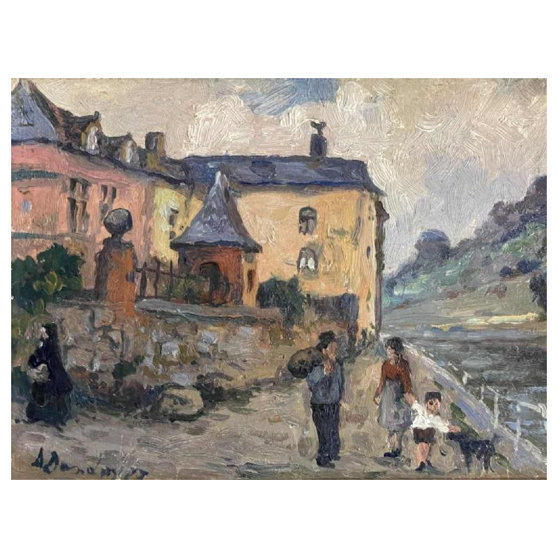 Albert DANDOY (1885-1977): « La Maison Rose - bord de Sambre à Namur »