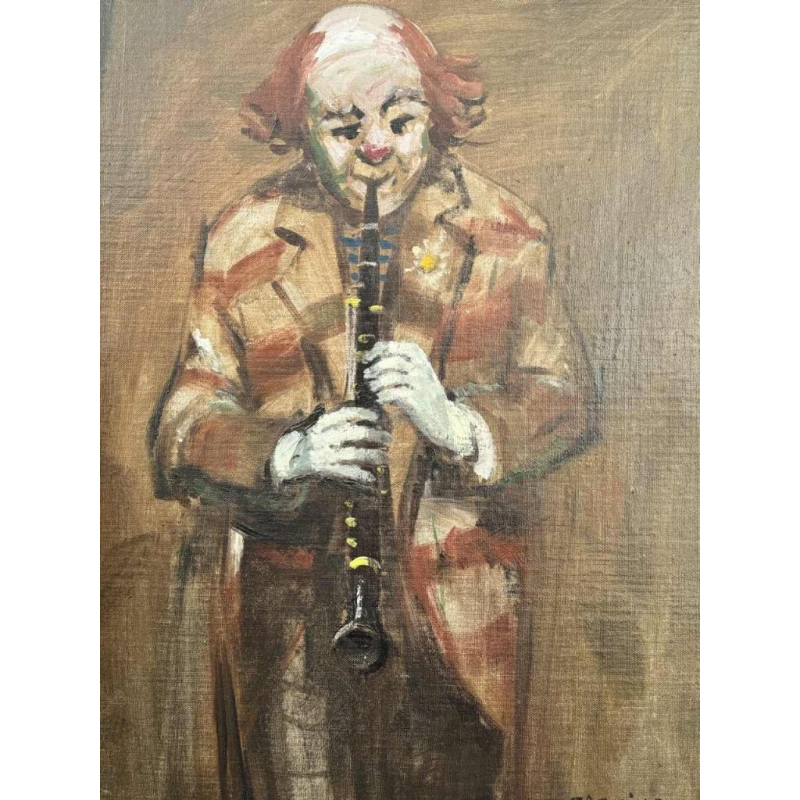 George LAMBILLOTTE (1915-1998): «le clown Auguste  joue de la clarinette