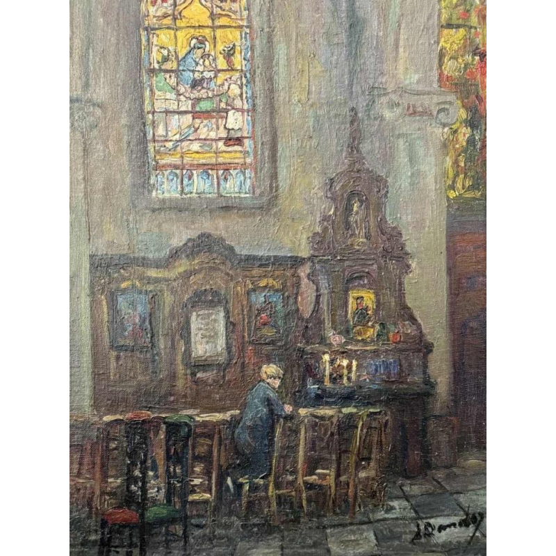 Albert DANDOY (1885-1977): « Namur - intérieur de l'église St Jean 1958 »