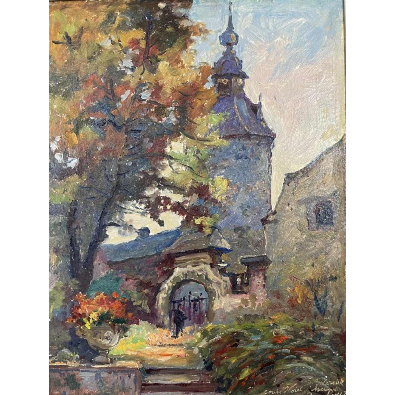 Albert DANDOY (1885-1977): « Namur cours hôtel d'Harscamp et le beffroi »