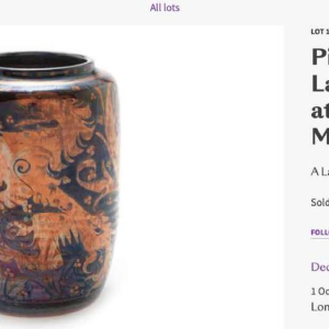Pilkington 's Royal Lancastrian Liberty lustre vase by Gordon M. Forsyth, circa 1905