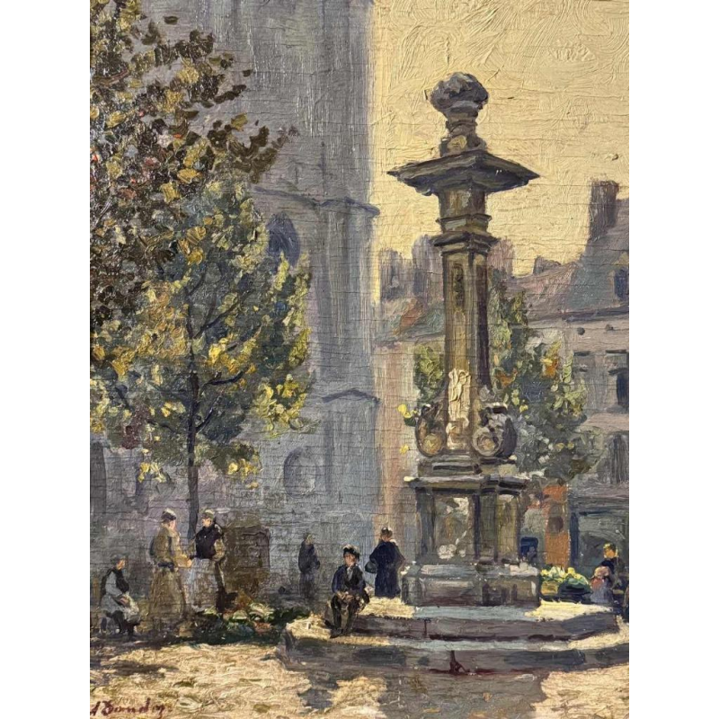 Albert DANDOY « Namur Place of the Vegetable Market 1928 »