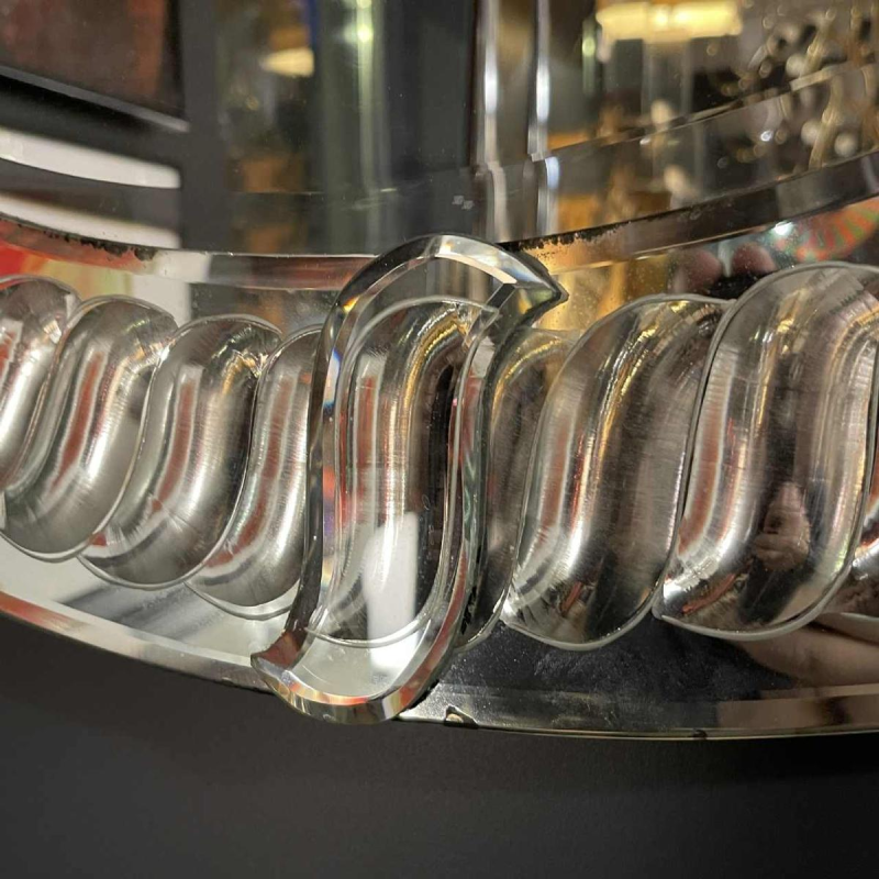 OLIVIER DE SCHRIJVER, grand miroir rond (90cm) façon mercure ancien