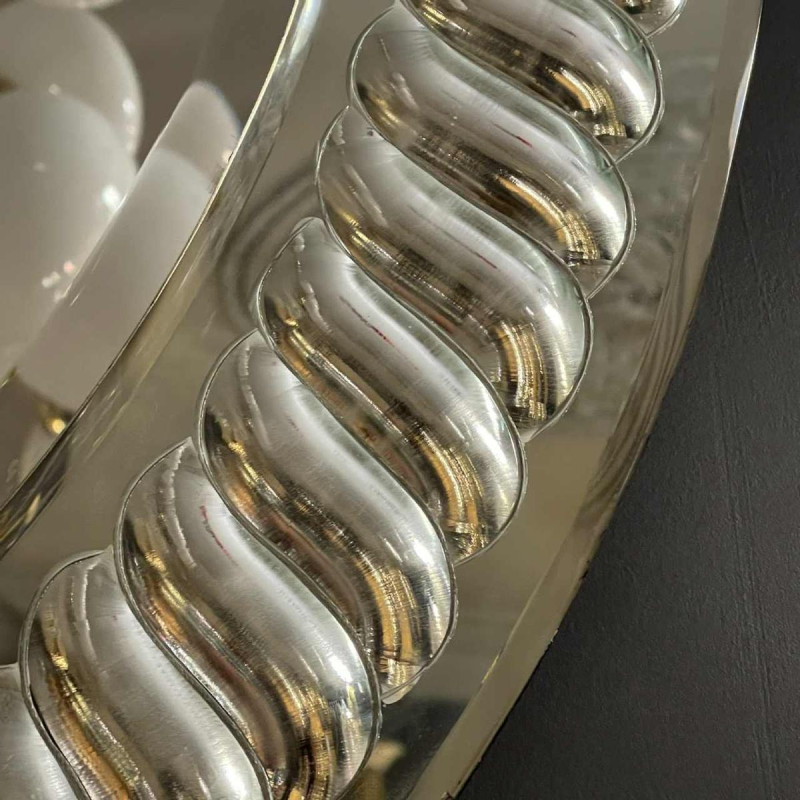 OLIVIER DE SCHRIJVER, grand miroir rond (90cm) façon mercure ancien