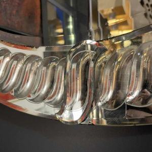 OLIVIER DE SCHRIJVER, grand miroir rond (90cm) façon mercure ancien