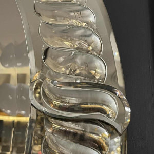 OLIVIER DE SCHRIJVER, grand miroir rond (90cm) façon mercure ancien