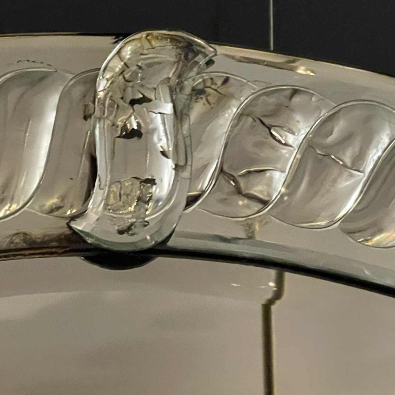 OLIVIER DE SCHRIJVER, grand miroir rond (90cm) façon mercure ancien