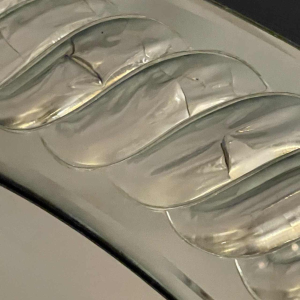 OLIVIER DE SCHRIJVER, large round mirror (90cm) antique mercury style