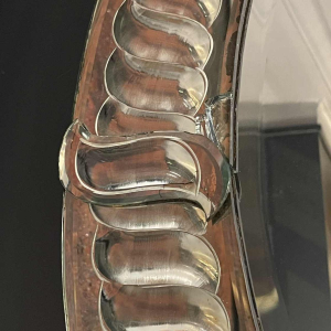 OLIVIER DE SCHRIJVER, grand miroir rond (90cm) façon mercure ancien