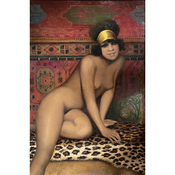 ANDRE ALLARD, Tableau " Femme Nue Orientale " Peinture Huile Toile, 1920