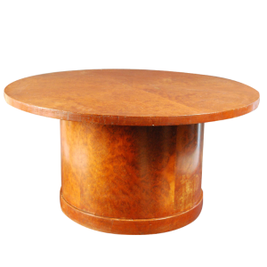 Guéridon "Cylindre" Art Déco en loupe de noyer - circa 1930