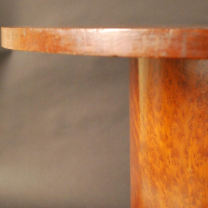 Guéridon "Cylindre" Art Déco en loupe de noyer - circa 1930