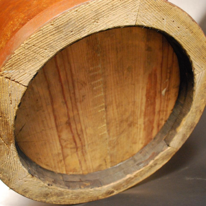 Guéridon "Cylindre" Art Déco en loupe de noyer - circa 1930