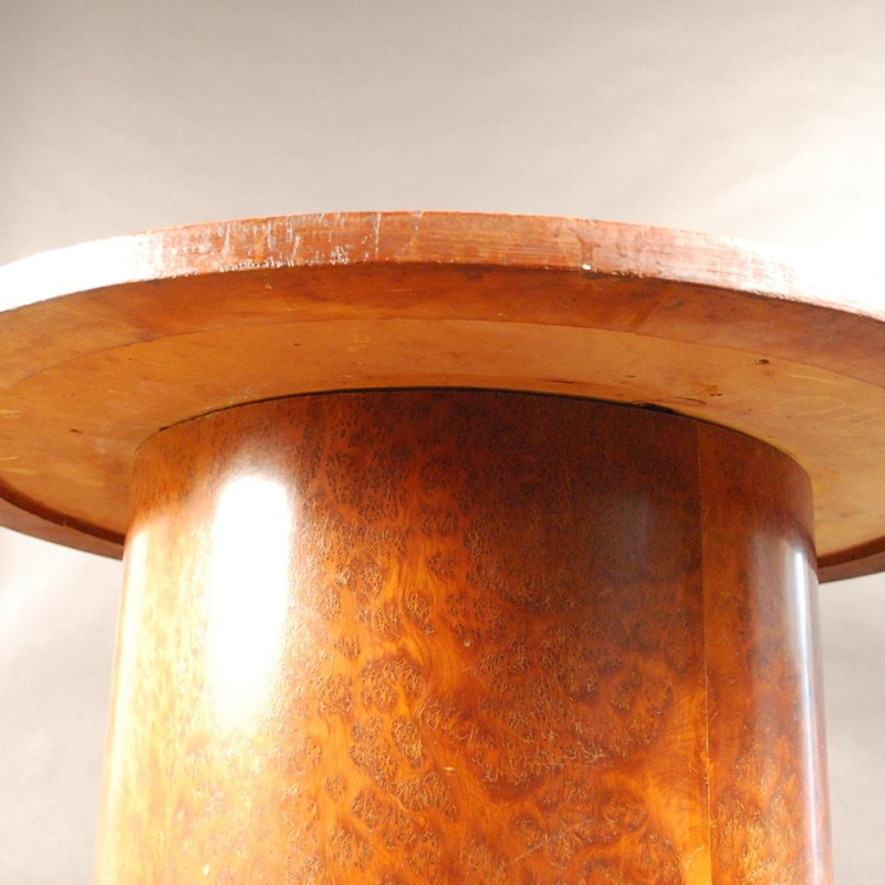 Cylindre" Art Deco kolomtafel van wortelnotenhout - circa 1930