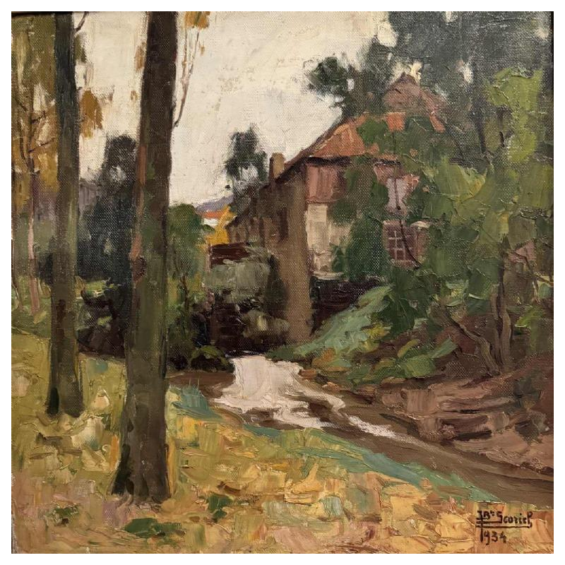 Jean-Baptiste Scoriel (1883-1956): "Oude molen op de Orneau".