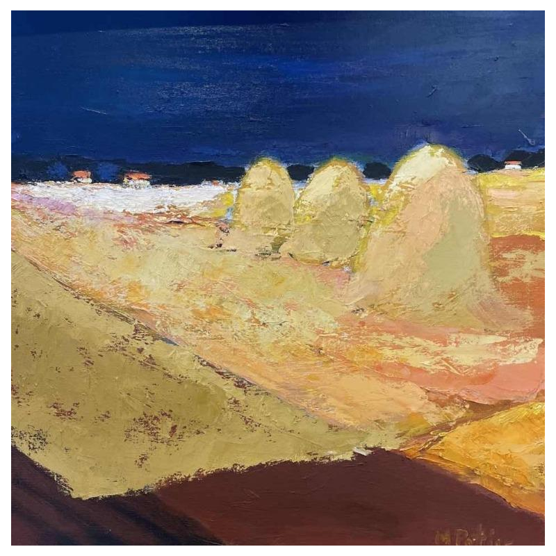 Maurice POTIER (1926-2002): « Paysage estival » huile sur toile 70x70 cm
