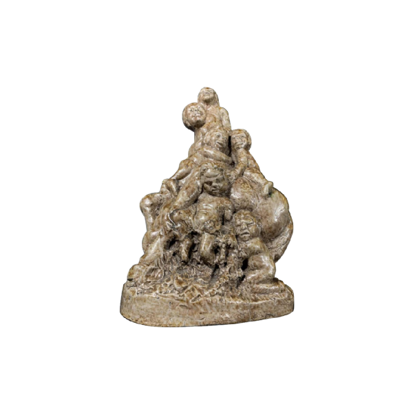 BEESEL TERRACO DRAAK Sint Joris, Stoneware Sculpture, Centaur and Putti 1940s