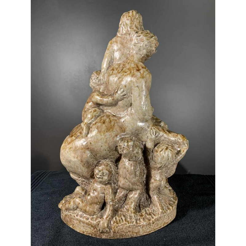BEESEL TERRACO DRAAK Sint Joris, Sculpture en Grès, Centaure et Putti, ca 1940